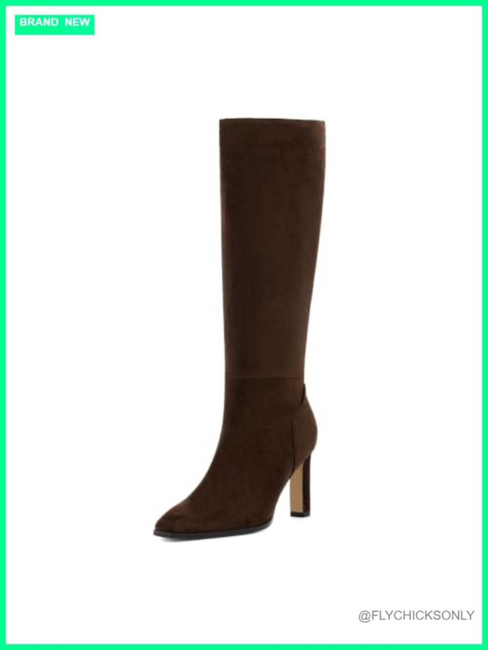 Women's Knee High Boots Pointed Toe Stiletto Heel Faux Suede Tall Zip Boots